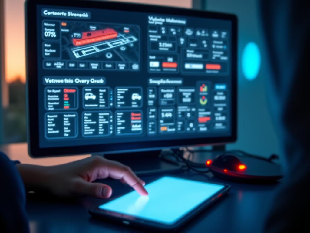 Digital vignette monitoring dashboard with real-time status